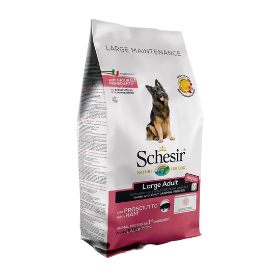 Crocchette per cani Schesir Large prosciutto, 12 kg
