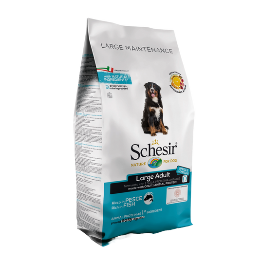 Crocchette per cani Schesir Large pesce, 12 kg
