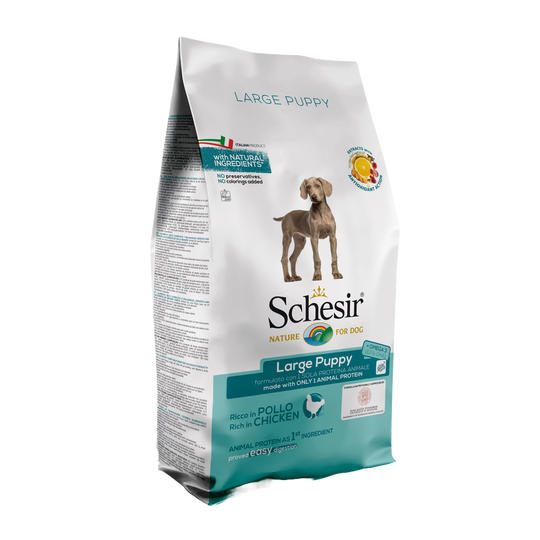 Crocchette per cuccioli Schesir Large Puppy pollo, 12 kg