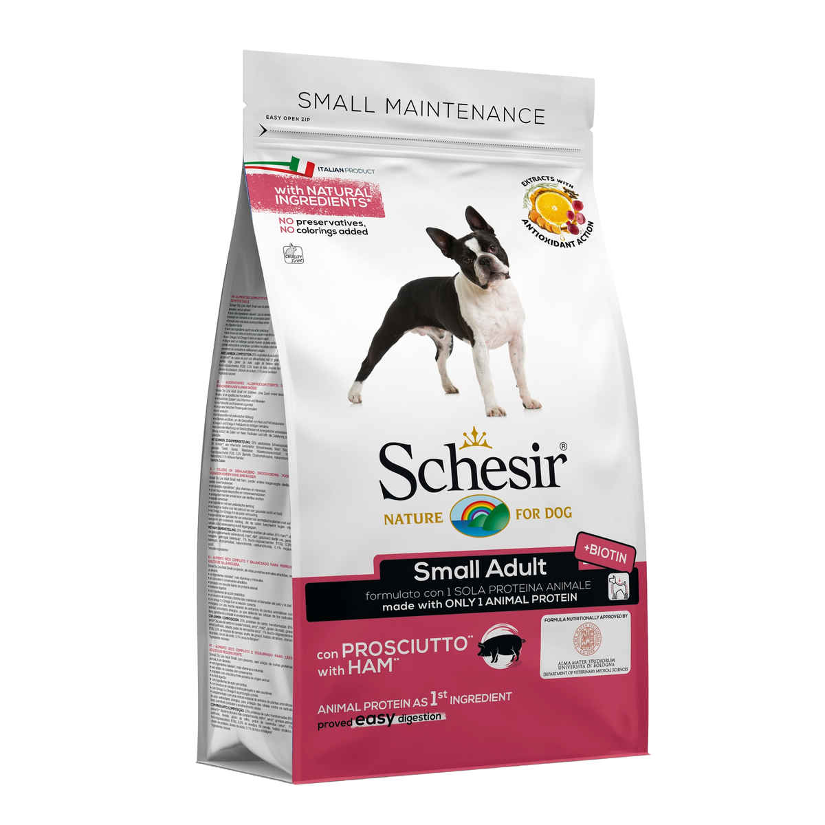 Crocchette per cani Schesir Small Mantenimento prosciutto, 2 kg