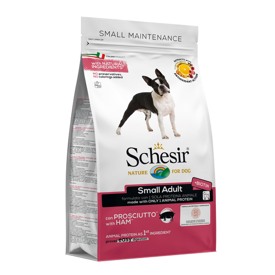 Crocchette per cani Schesir Small Mantenimento prosciutto, 2 kg