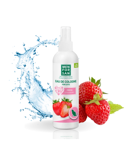 Acqua di colonia per gatti profumo fragola senza alcol 125 ml