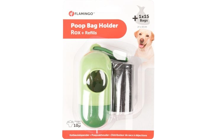 Dispenser di sacchetti per cani con moschettone