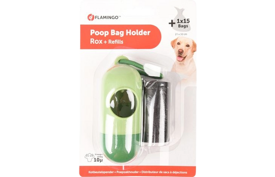 Dispenser di sacchetti per cani con moschettone