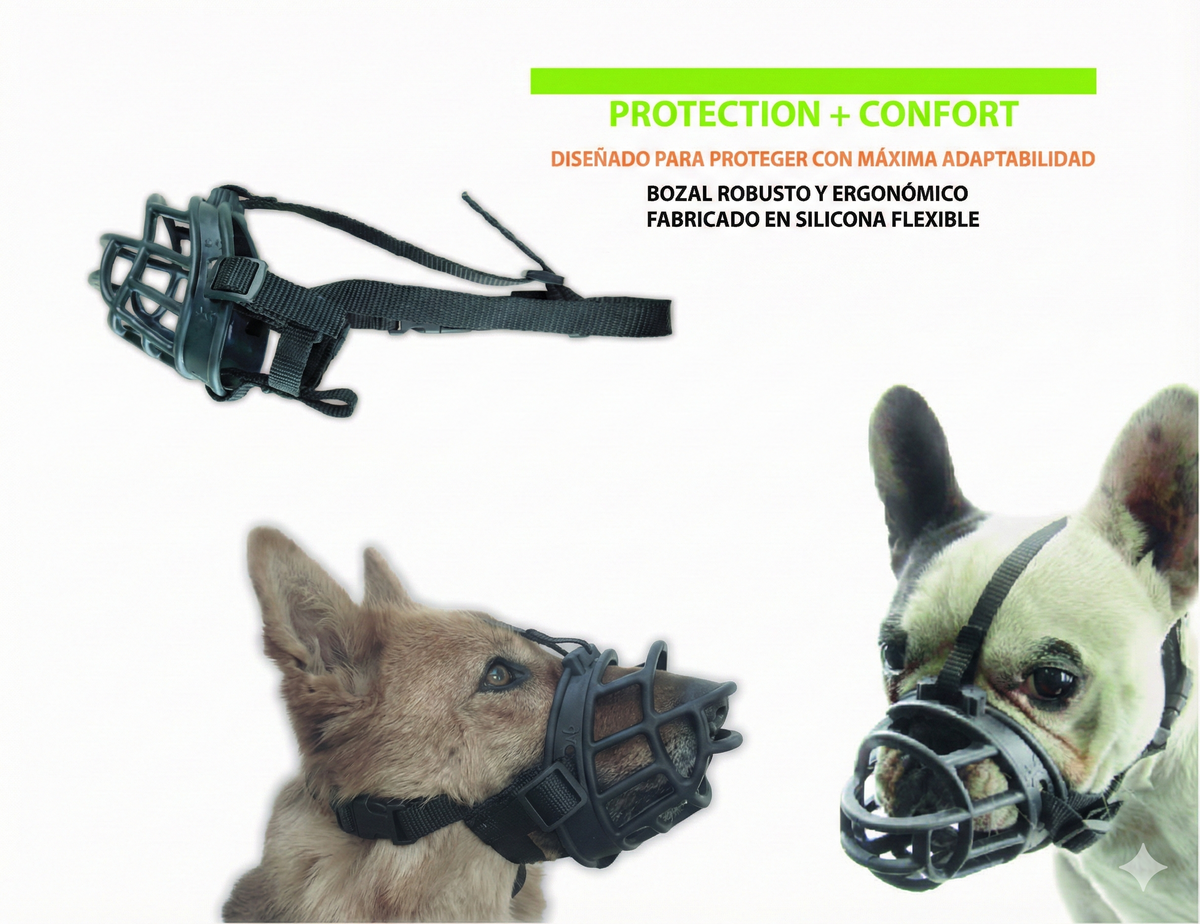 Museruola elastica in silicone per cani