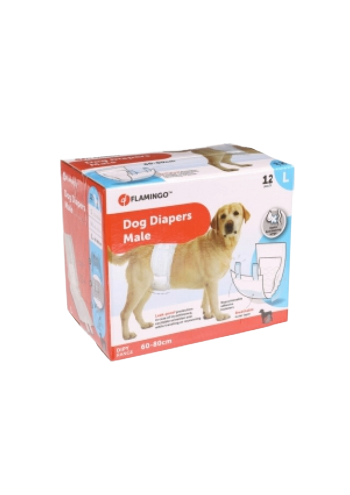 Fasce igieniche per cani maschi Flamingo taglia 3 (L), 60-80 cm