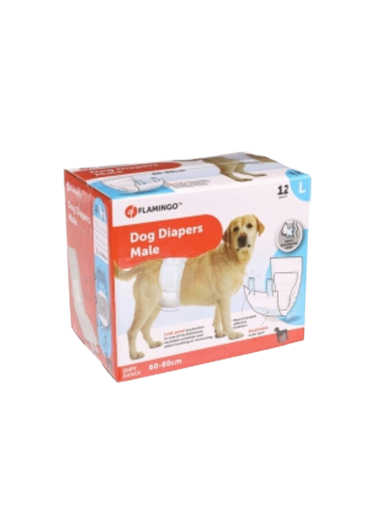 Fasce igieniche per cani maschi Flamingo taglia 3 (L), 60-80 cm