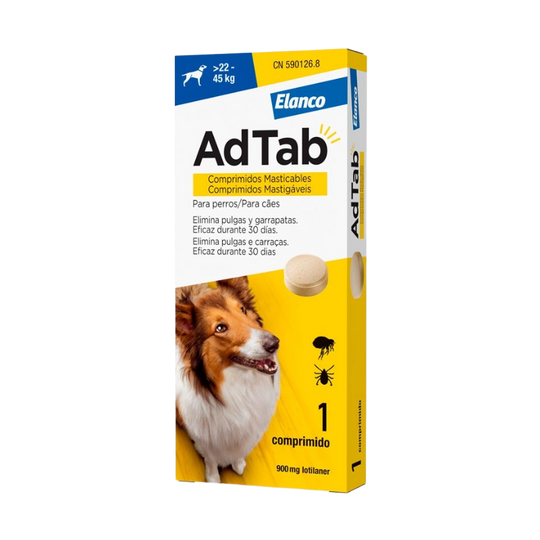 Antiparassitario cani pastiglie AdTab 900 mg, da oltre 22 a 45 kg