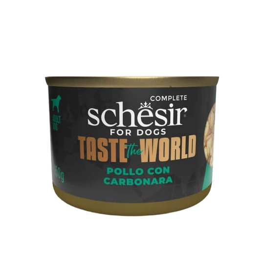 Cibo umido per cani Schesir pollo con carbonara, 150 g