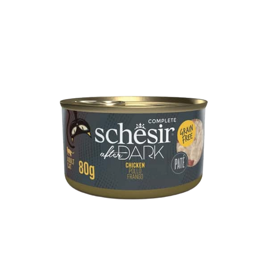 Cibo umido per gatti Schesir After Dark paté pollo, 80 g