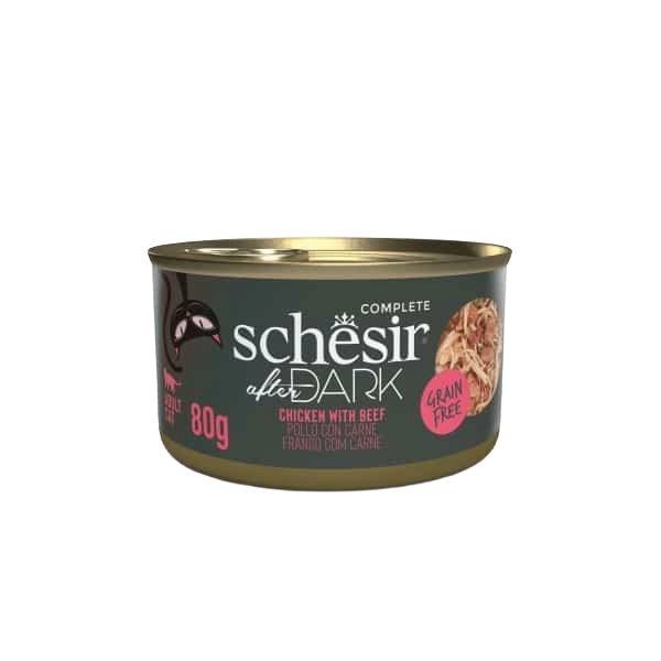 Cibo umido per gatti Schesir After Dark pollo con manzo, 80 g