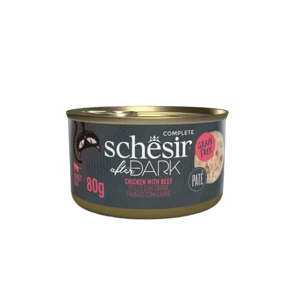 Cibo umido per gatti Schesir After Dark paté pollo con vitello, 80 g