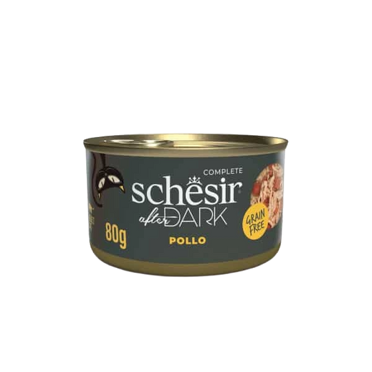 Cibo umido per gatti Schesir After Dark pollo, 80 g