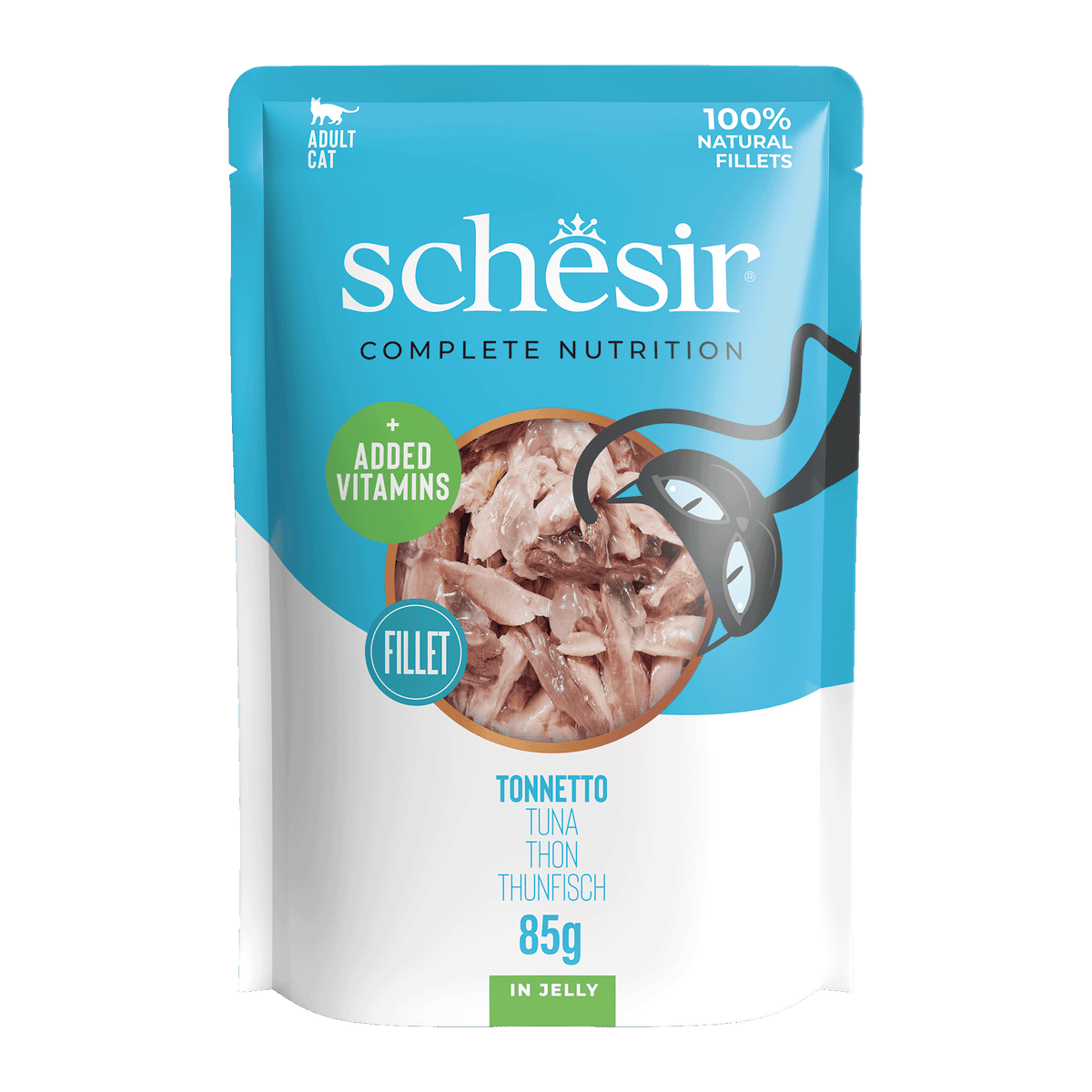 Cibo umido per gatti Schesir tonno, busta 85 g