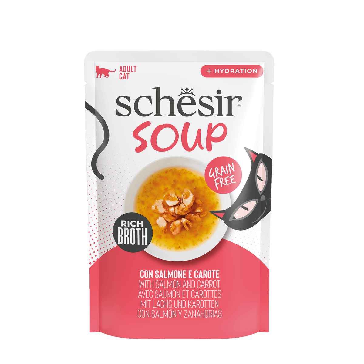 Zuppa per gatti Schesir salmone con carote 40 g
