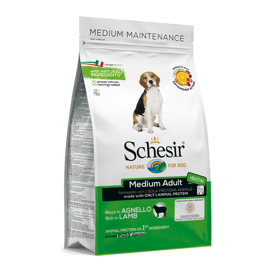 Crocchette per cani Schesir Medium agnello, 3 kg
