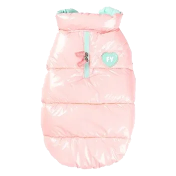 Piumino per cani FuzzYard Amor rosa confetto
