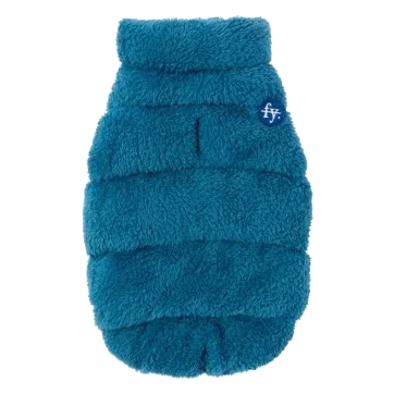Cappottino in peluche per cani FuzzYard The Vaucluse blu francese
