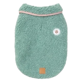 Cappottino in sherpa per cani FuzzYard Hana verde salvia