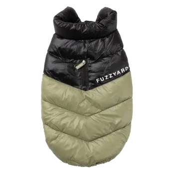 Cappottino imbottito per cani FuzzYard South Harlem verde oliva