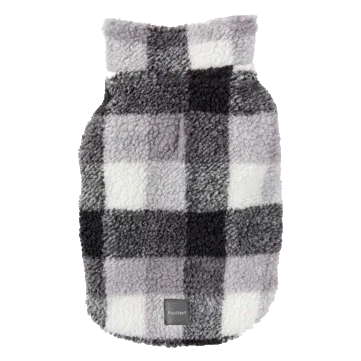 Cappottino in pile per cani FuzzYard The Lumberjack a quadri bianco e nero