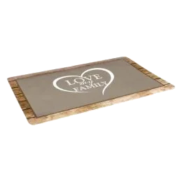 Tappetino per ciotola cane Shabby Chic rettangolare marrone