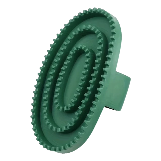Almohaza de goma verde para caballos