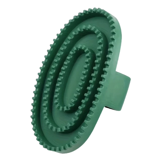 Almohaza de goma verde para caballos
