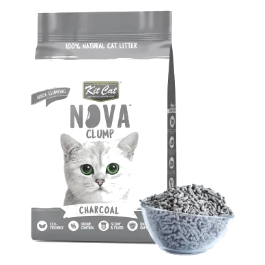 Lettiera per gatti vegetale agglomerante Kit Cat NovaClump carbone 7 L