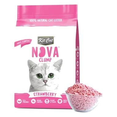 Lettiera per gatti vegetale agglomerante Kit Cat NovaClump fragola 7 L