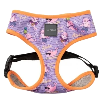 Pettorina per cani FuzzYard Aloha Dolphins in Air Mesh traspirante