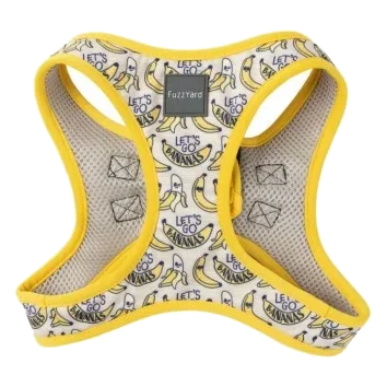Pettorina step-in per cani FuzzYard Go Bananas traspirante e riflettente