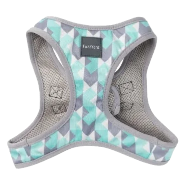 Pettorina step-in per cani FuzzYard Mint Fizz traspirante e riflettente