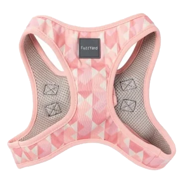 Pettorina step-in per cani FuzzYard Pink Lemonade traspirante e riflettente