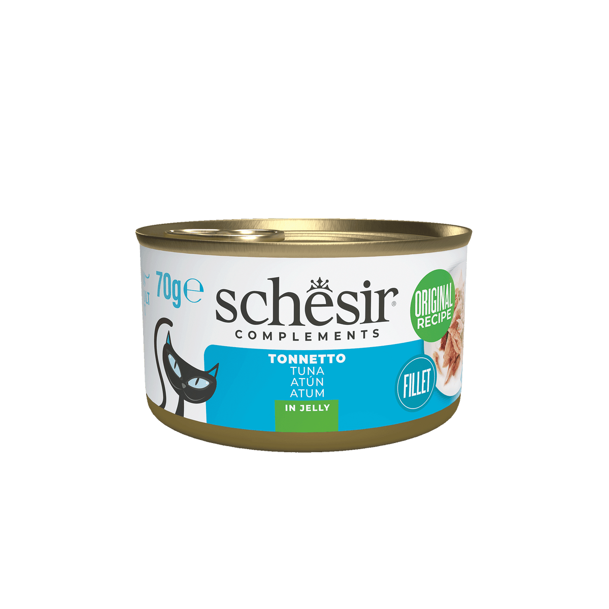 Cibo umido per gatti Schesir tonno in gelatina, lattina 70 g