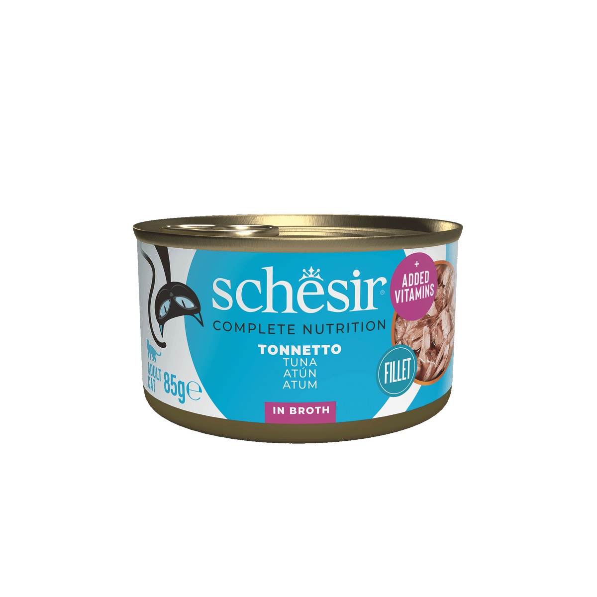 Cibo umido per gatti Schesir tonno al naturale, lattina 85 g