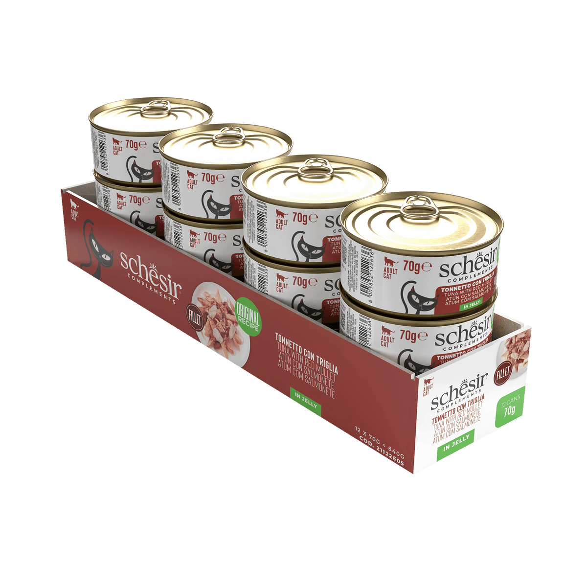 Cibo umido per gatti Schesir tonno con triglia, lattina 70 g – immagine 2