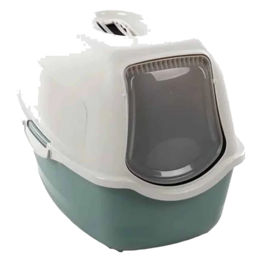 Lettiera chiusa Lexie verde per gatti