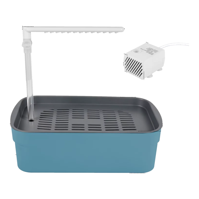 Vaschetta bagno per uccelli con doccia automatica blu grande e pompa USB