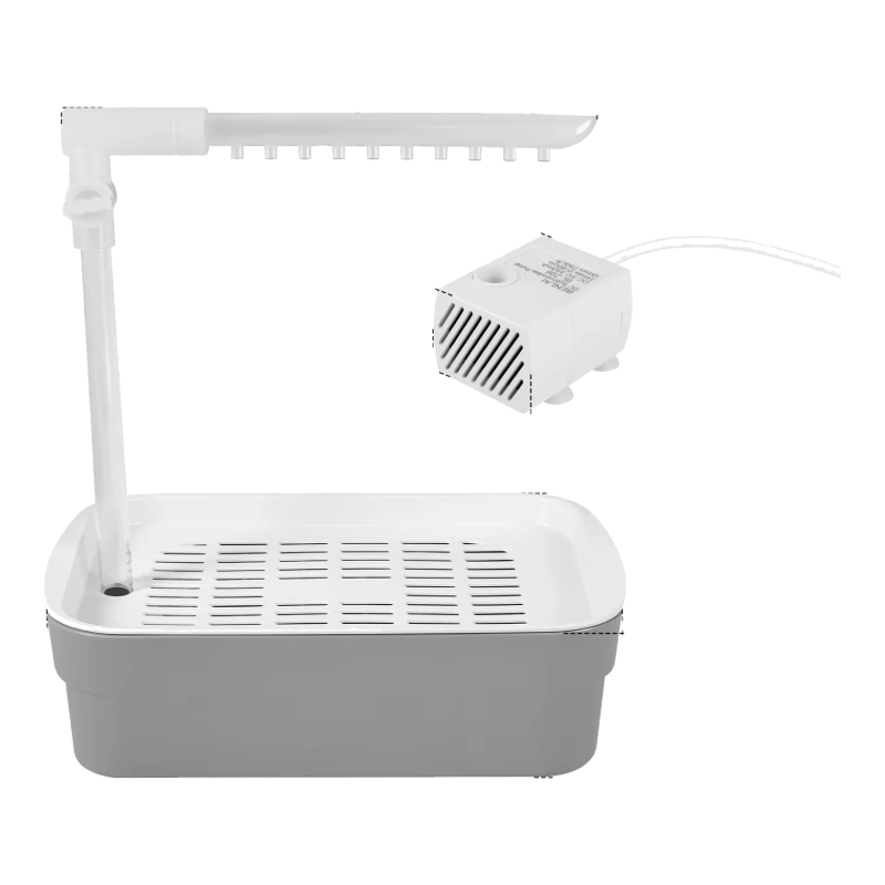 Vaschetta bagno per uccelli con doccia automatica grigia piccola e pompa USB
