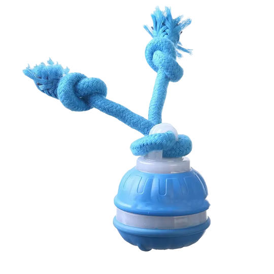 Bola rodante con cuerdas para morder, para perros, recargable, azul - ZONLIDOOG