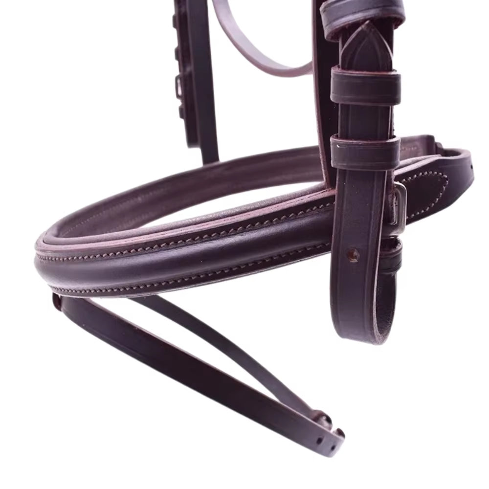 Briglia inglese in cuoio per cavallo con redini – vista 6