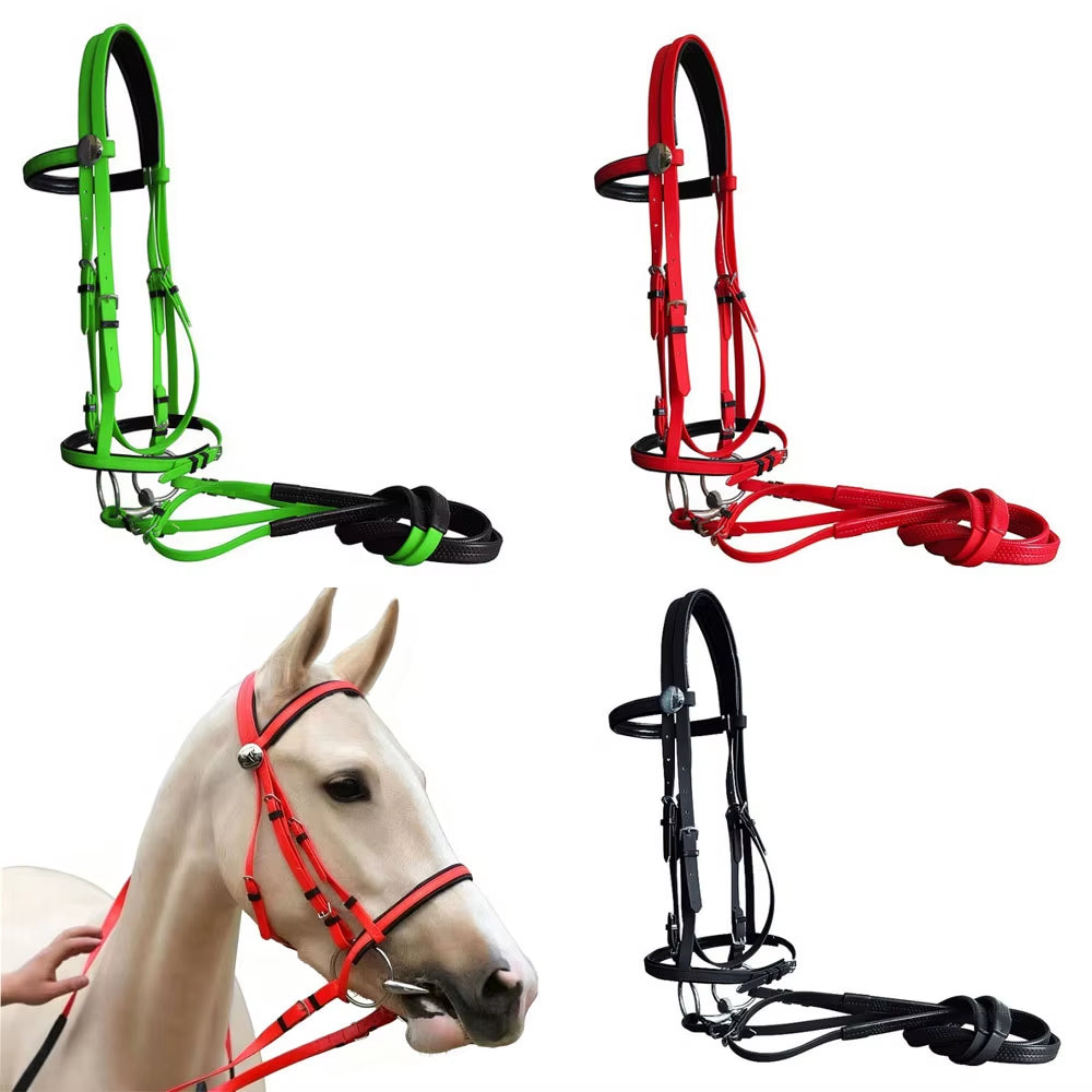 Briglia in PVC con redini regolabili per cavallo – vista 2