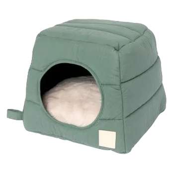 Cuccia igloo per gatti in cotone FuzzYard Life Myrtle Green