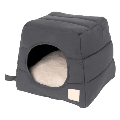 Cuccia igloo per gatti in cotone FuzzYard Life Slate Grey