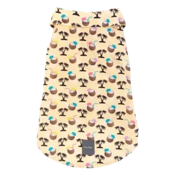 Camicia hawaiana estiva per cani FuzzYard Sandy Coconut