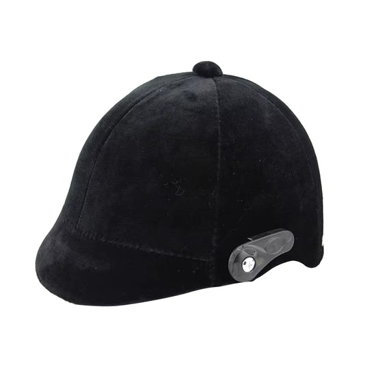 Casco da equitazione classico in velluto, regolabile