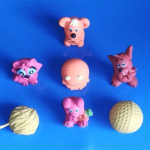 Assortimento di mini giochi in lattice, 6–8 cm (7 pezzi)