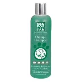 Shampoo per cani Menforsan alla citronella, 300 ml e 5 litri