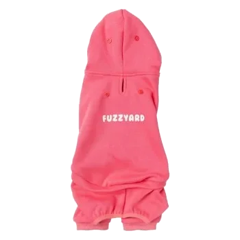 Tuta con cappuccio per cani FuzzYard Chillin' rosa